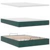vidaXL Estrutura de cama otomana com colch&atilde;o 140x200 cm verde escuro