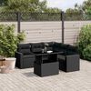 vidaXL 6 pcs conjunto sof&aacute;s de jardim c/ almofad&otilde;es vime PE preto