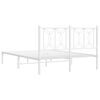 vidaXL Estrutura de cama com cabeceira 140x190 cm metal branco