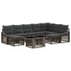 vidaXL Conjunto de Sof&aacute; de Jardim 10 unid. Cinza e Cinza Escuro