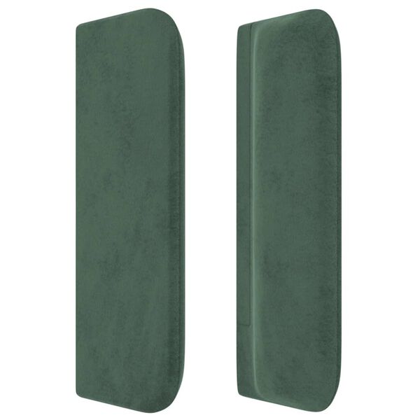 vidaXL Cabeceira de cama c/ abas veludo 83x16x78/88 cm verde-escuro