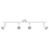 vidaXL Foco de teto com holofotes Branco 70 x 12,5 x 10,5 cm Metal