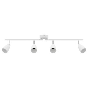 vidaXL Foco de teto com holofotes Branco 70 x 12,5 x 10,5 cm Metal