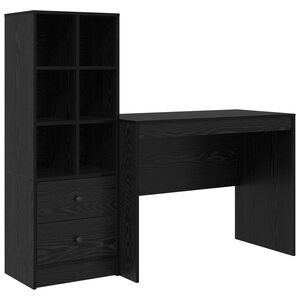 vidaXL Mesa com gaveta 2 pcs Carvalho Preto