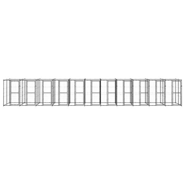 vidaXL Canil de exterior com telhado 26,62 m&sup2; a&ccedil;o