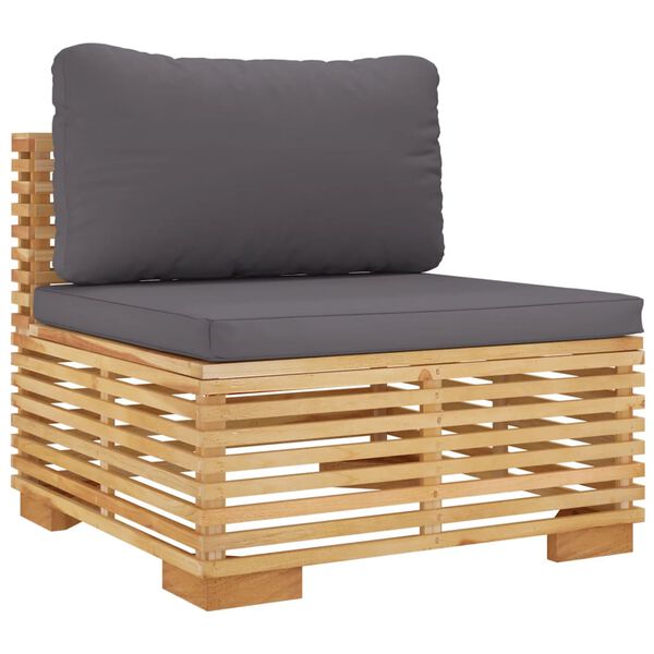 vidaXL 5 pcs conjunto lounge jardim c/ almofad&otilde;es madeira teca maci&ccedil;a