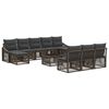 vidaXL Conjunto de Sof&aacute; de Jardim 11 unid. Cinzento vime PE
