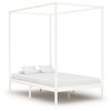 vidaXL Estrutura cama dossel 2 gavetas 140x200cm pinho maci&ccedil;o branco