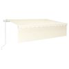 vidaXL Toldo retr&aacute;til autom&aacute;tico com estore 6x3 m cor creme