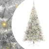 vidaXL &Aacute;rvore de Natal Artificial Pr&eacute;-iluminada Prateado 240 cm PET
