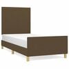vidaXL Estrutura de cama sem colch&atilde;o 80x200 cm tecido castanho-escuro