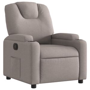 vidaXL Poltrona reclin&aacute;vel tecido cinzento-acastanhado