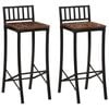 vidaXL Cadeiras de bar 2 pcs madeira recuperada maci&ccedil;a