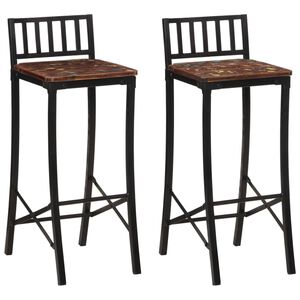 vidaXL Cadeiras de bar 2 pcs madeira recuperada maci&ccedil;a