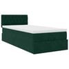 vidaXL Estrutura de cama otomana colch&atilde;o 90x200 cm veludo verde escuro