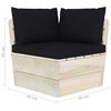 vidaXL 3 pcs conjunto lounge de paletes + almofad&otilde;es madeira de abeto