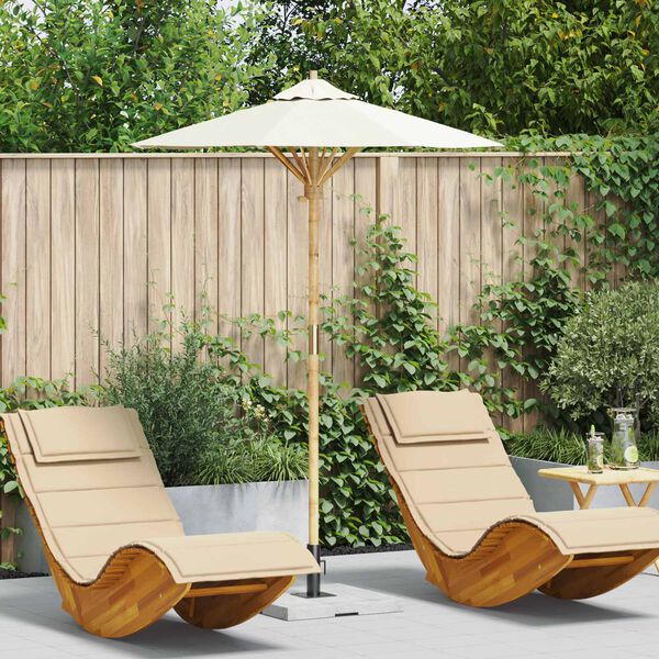 vidaXL Guarda-sol de Jardim Branco Creme &Oslash; 270 x 260 cm Bambu