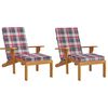 vidaXL Almofad&otilde;es cadeira terra&ccedil;o 2 pcs tecido oxford xadrez vermelho