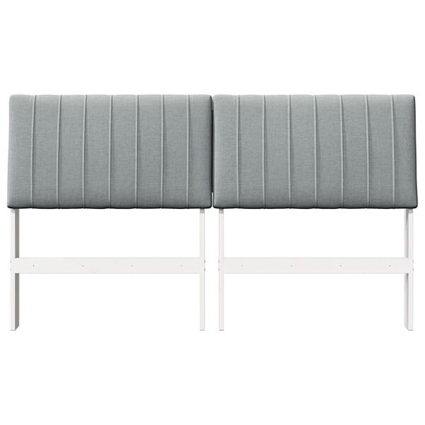 vidaXL Cabeceira estofada Cinzento-claro 150 cm