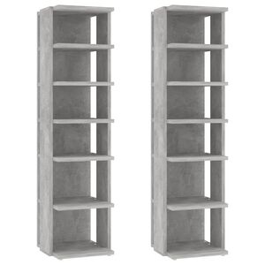 vidaXL Arm&aacute;rios para sapatos 2 pcs 27,5x27x102 cm cinzento-cimento