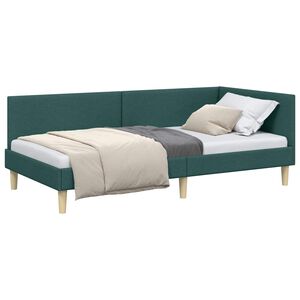 vidaXL Estrutura de Cama de Canto Verde Escuro 90 cm x 200 cm