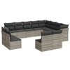 vidaXL 12 pcs conj. sof&aacute;s jardim com almofad&otilde;es vime PE cinzento-claro