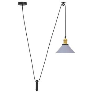 vidaXL Candeeiro suspenso regul&aacute;vel altura E27 cinza brilhante &Oslash;22cm