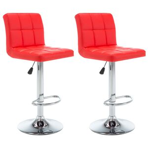 vidaXL Bancos de bar 2 pcs couro artificial vermelho