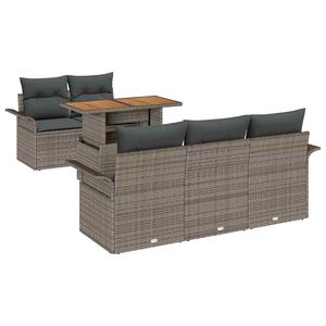 vidaXL Conjunto de Sof&aacute; de Jardim 6 pcs Cinzeto Rattan Sint&eacute;tico