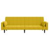 vidaXL Sof&aacute;-cama 2 lugares com duas almofadas veludo amarelo