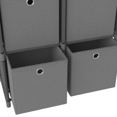 vidaXL Unidade prateleira 5 cubos c/ caixas 103x30x72,5cm tecido cinza