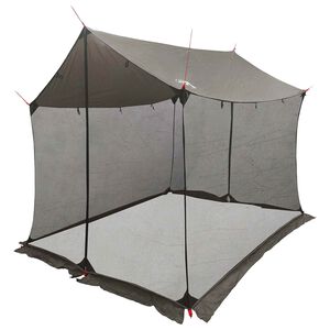 vidaXL Barraca de Camping com Paredes de Malha Marrom Cinza