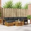 vidaXL Conjuntos de sof&aacute;s com almofada 7 pcs Natural e Antracite