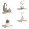 vidaXL Prateleiras de parede 4 pcs 23x23,5x3,8cm MDF carvalho e branco