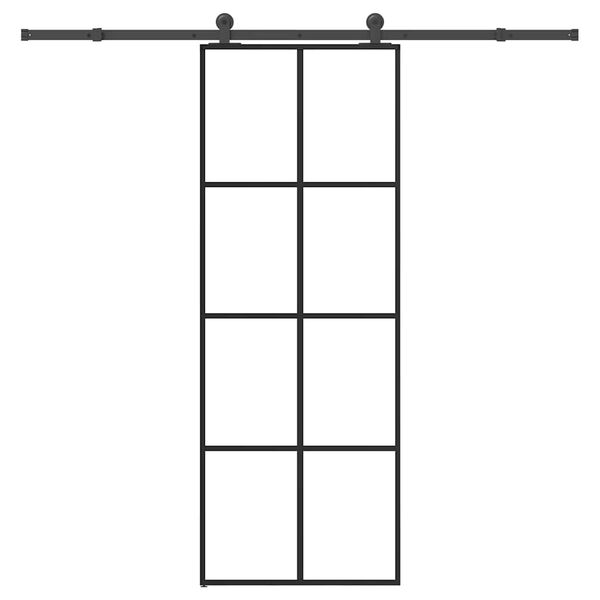 vidaXL Porta deslizante c/ conj. ferragens 76x205cm vidro ESG/alum&iacute;nio