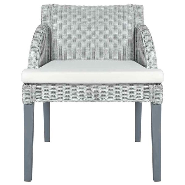 vidaXL Cadeiras de jantar com almofadões 2 pcs vime natural cinzento