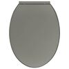vidaXL Tampo de sanita oval com fecho suave cinzento