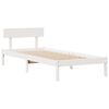 vidaXL Cama com estante sem colchão 75x190 cm pinho maciço branco