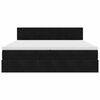 vidaXL Estrutura de cama otomana com colch&atilde;o 200x200 cm veludo preto