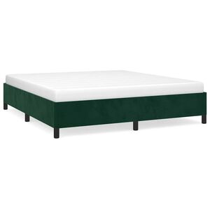 vidaXL Estrutura de cama sem colch&atilde;o 180x200 cm veludo verde-escuro