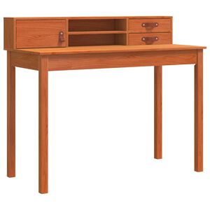 vidaXL Mesa Marrom Cera 110 x 50 x 93 cm Madeira de Pinheiro S&oacute;lido