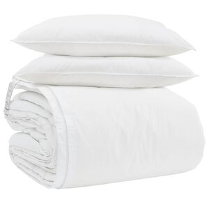 vidaXL Conjunto de Edredom com travesseiro 3 pcs Branco Pena de ganso