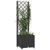 vidaXL Vaso de jardim com treliça preto 40x40x136 cm PP