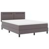 vidaXL Cama Box com colch&atilde;o Cinzeto 160 x 200 cm Couro sint&eacute;tico