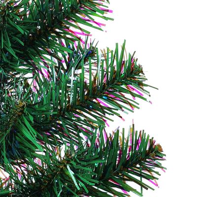 vidaXL Árvore Natal artificial c/ pontas iridescentes 210 cm PVC verde