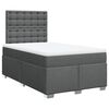 vidaXL Cama boxspring com colch&atilde;o 120x190 cm tecido cinzento-escuro