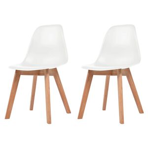 vidaXL Cadeiras de jantar 2 pcs pl&aacute;stico branco