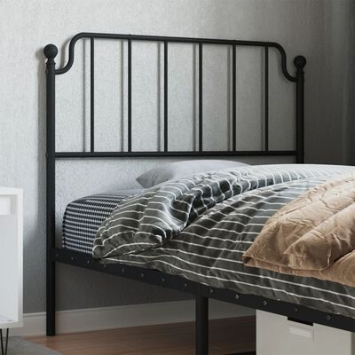 vidaXL Cabeceira de cama 100 cm metal preto