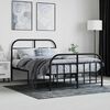 vidaXL Estrutura de cama com cabeceira e p&eacute;s 120x200 cm metal preto