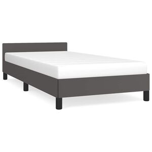 vidaXL Estrutura cama c/ cabeceira sem colch&atilde;o 90x200 cm cinzento